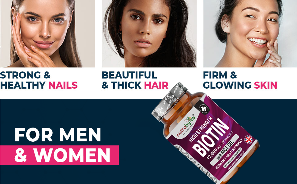 NUTRABYTES - Wholesale Oral Supplement/Vitamin - High Strength Biotin 12000mcg with MCT Oil (Coconut) | 180 Capsules (6 months) | Hair & Skin | Made in the UK7