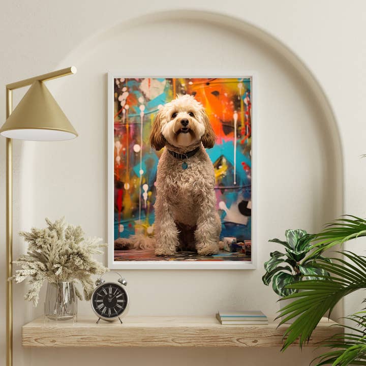 Cockapoo Amidst Graffiti for wholesale by Suave Art Prints