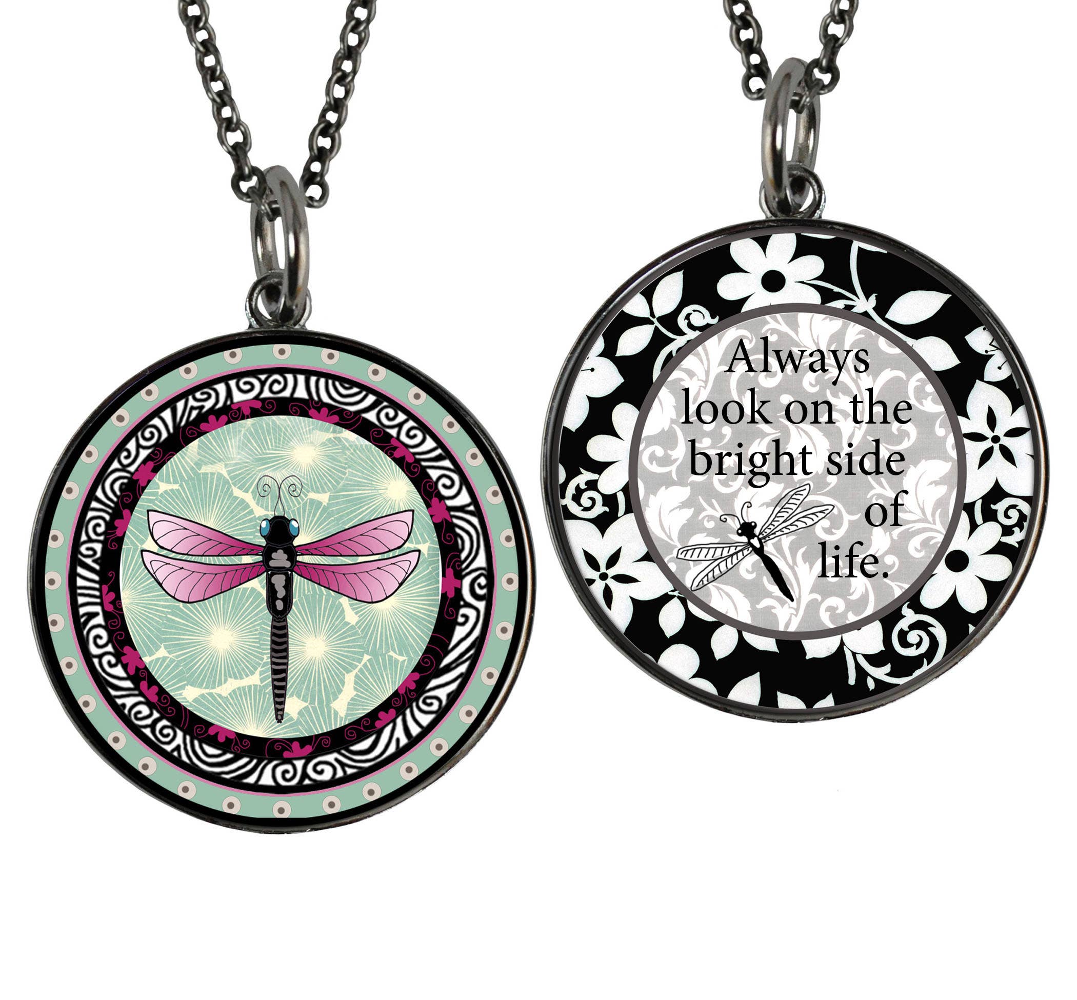 SPIRIT LALA LLC – Engroshandel Halskæde med vedhæng – Grøn Dragonfly cirkulært vedhæng0