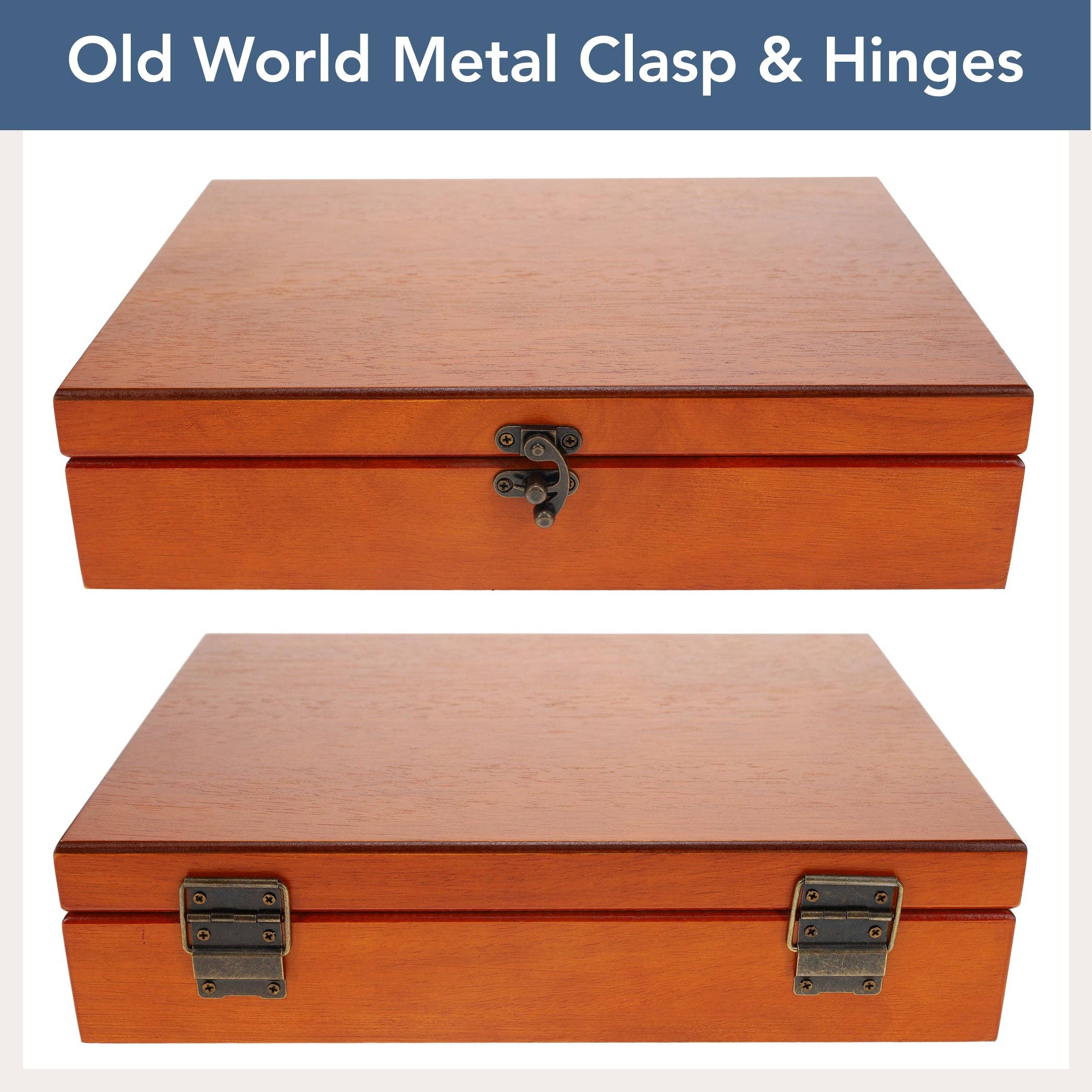 Wood Expressions - Wholesale Decorative Box - Old World Wooden Treasure Box with Brass Latch12