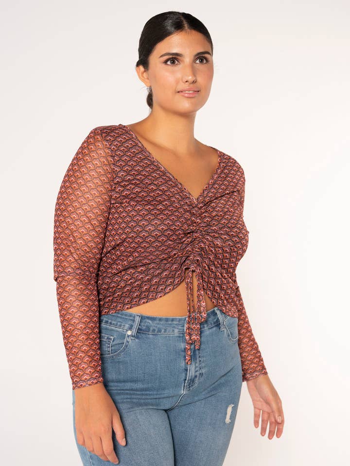 T-shirt in mesh con stampa increspata per la vendita all'ingrosso da parte di More Than Angels