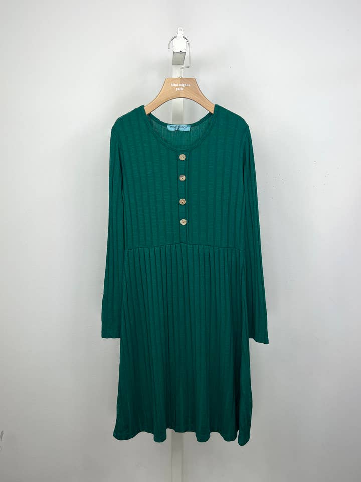 MINI MIGNON PARIS – Engroshandel Kjole - Børn – Langærmet stribet sweaterkjole til piger