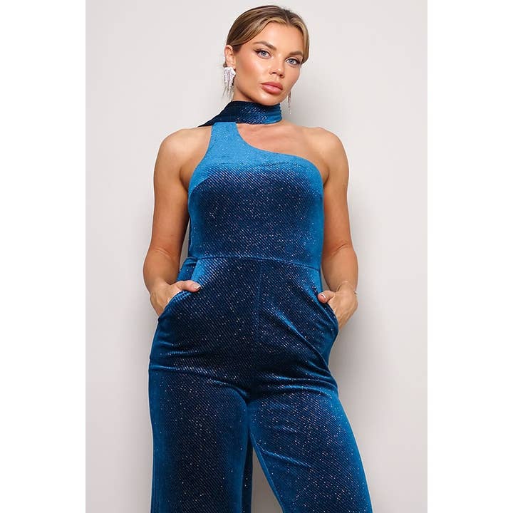 CEFIAN FASHION - Wholesale Jumpsuit - Women's - EMMALYN SCARF NECK VELVET JUMPSUIT8