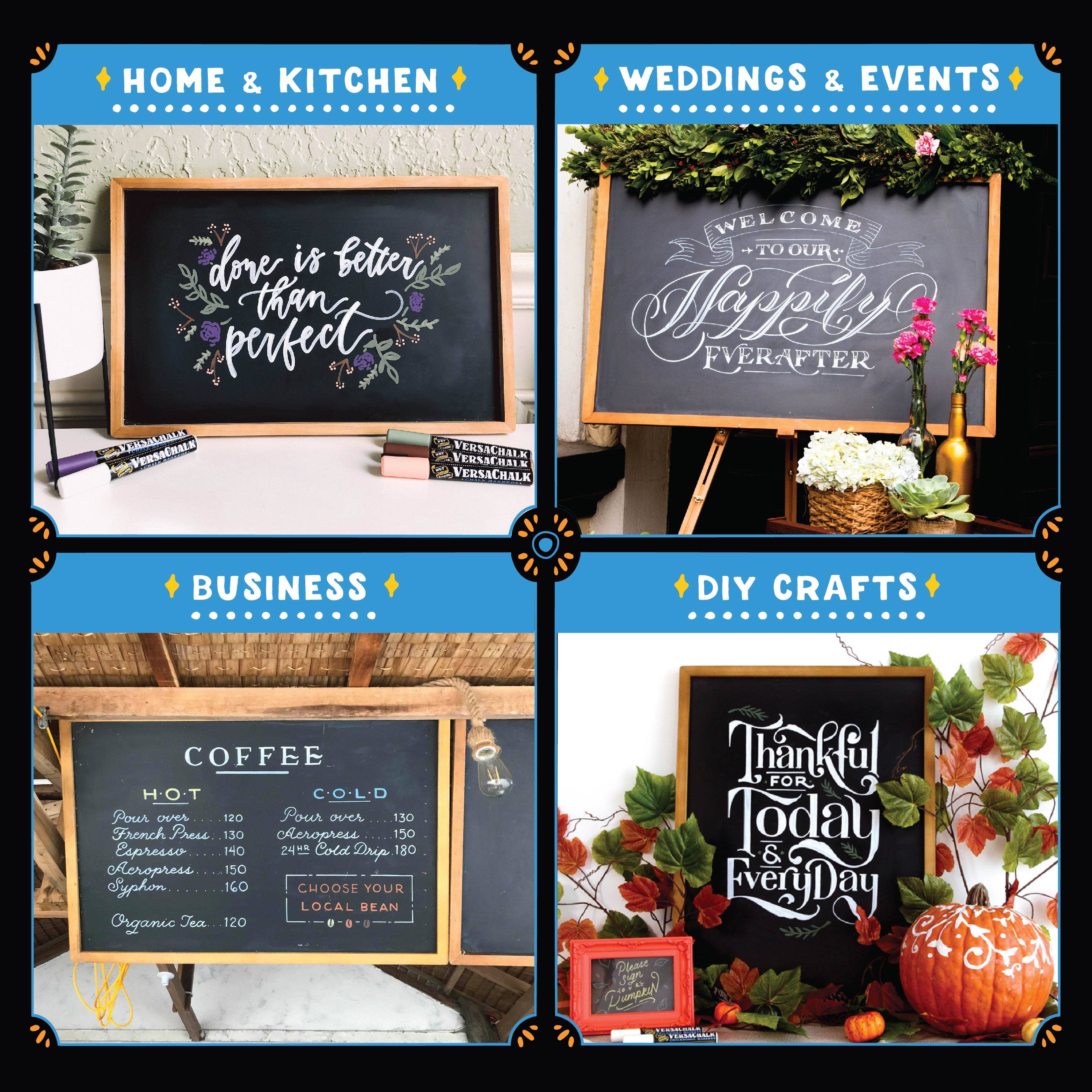 VersaChalk - Wholesale Chalkboard - Wood Framed Chalkboard + Fine Tip White Marker10