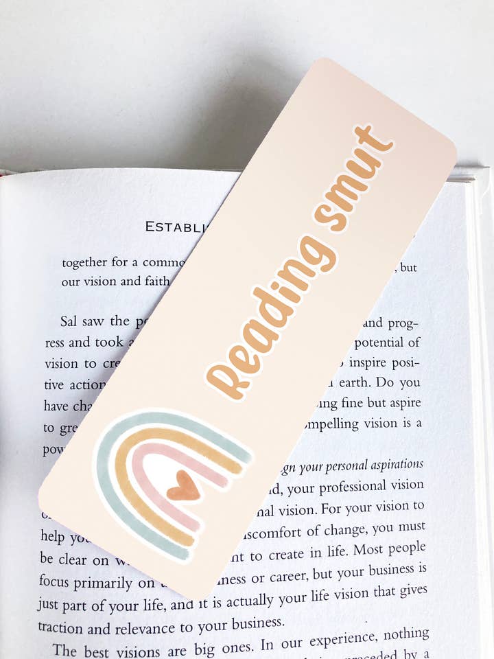 Reading Smut, Pastel Rainbow Bookmark, Funny Quote Bookmark, for wholesale by Join The Creative Side