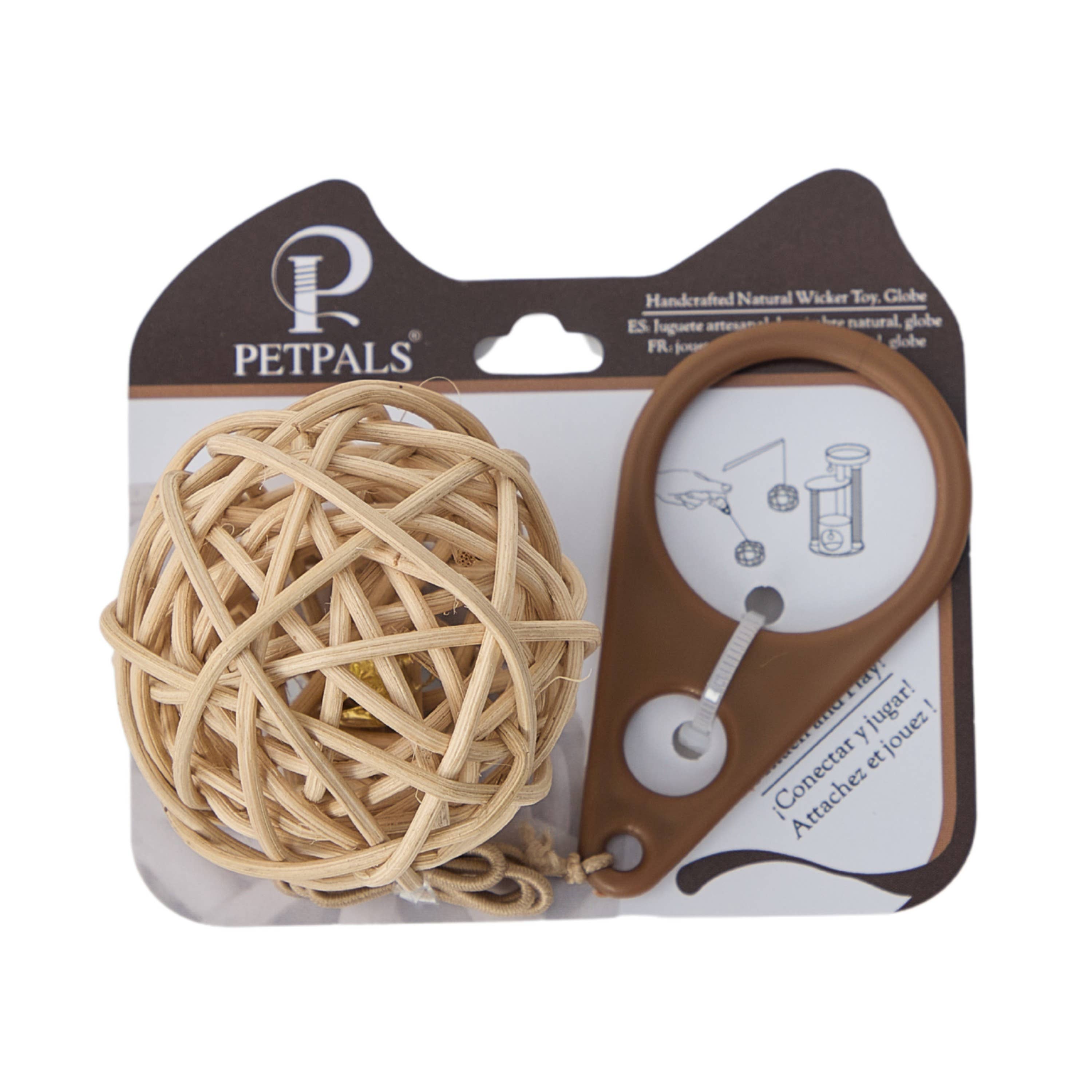 PetPals Group – wholesale Pet toy – Cat – PetPals 2" Tall Natural Rattan Brown Cat Toy - Globe0