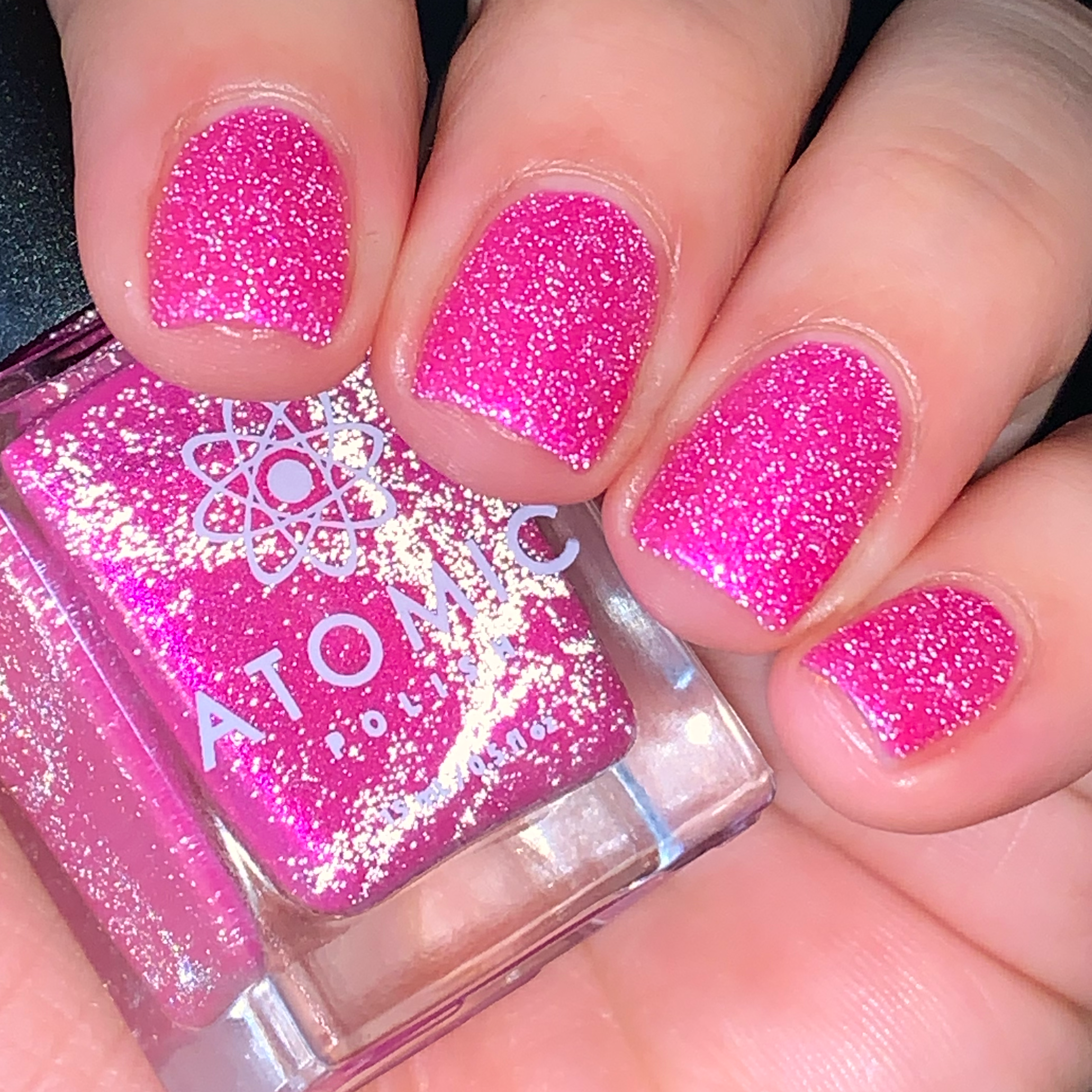 Atomic Polish - Wholesale Nail Polish - Glucose Pink Nail Polish with Silver Glitter11