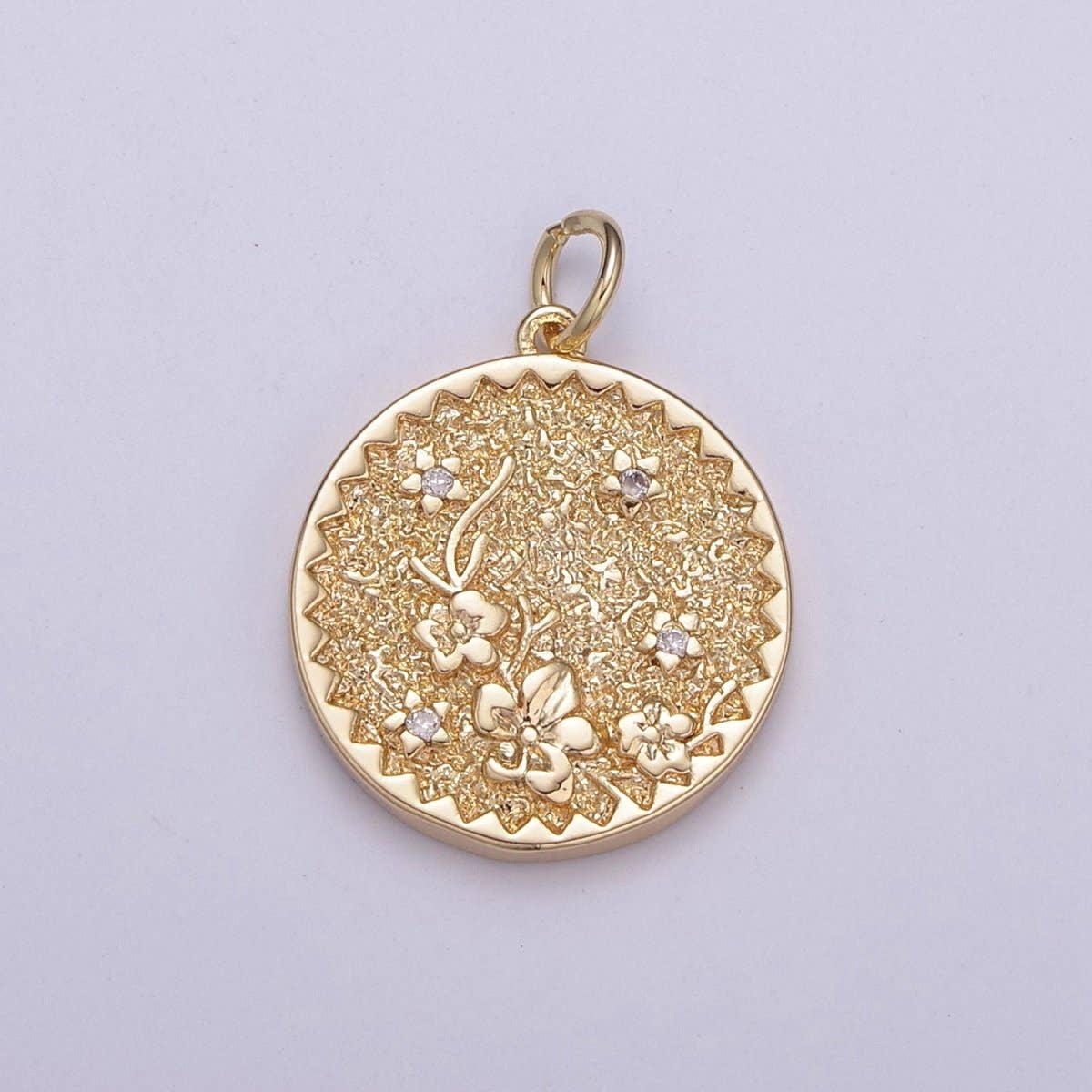 Aim Eternal - Wholesale Individual Charm/Pendant - Dainty Floral Collection Sun Flower, Rose, Holly Flower, Cherry Blossom, Lotus Charm 18K Gold Filled Medallion N-189 N-190 N-191 N-192 N-2011