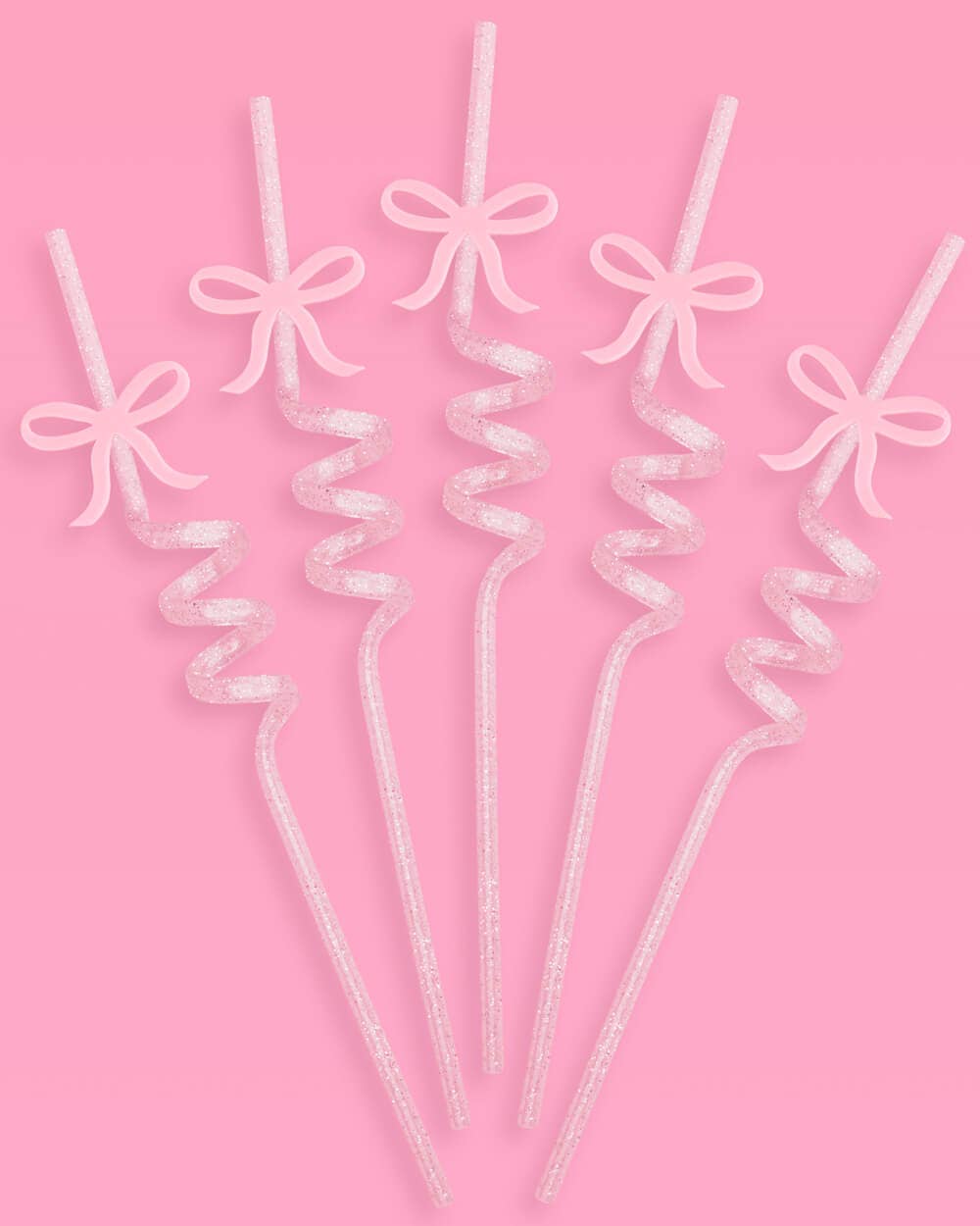 xo, Fetti - Wholesale Drinking Straw - Bow Reusable Glitter- 12 Straws | pink glitter, drinkware1