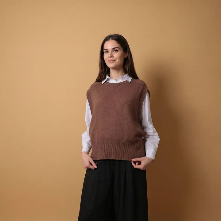 Pancho med rund hals YF57015 for engroshandel hos Cecile Wang