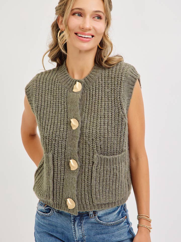 Sweet Lovely by Jen - Wholesale Knit Sweater - Women's - CHUNK SWEATER KNIT VEST 30