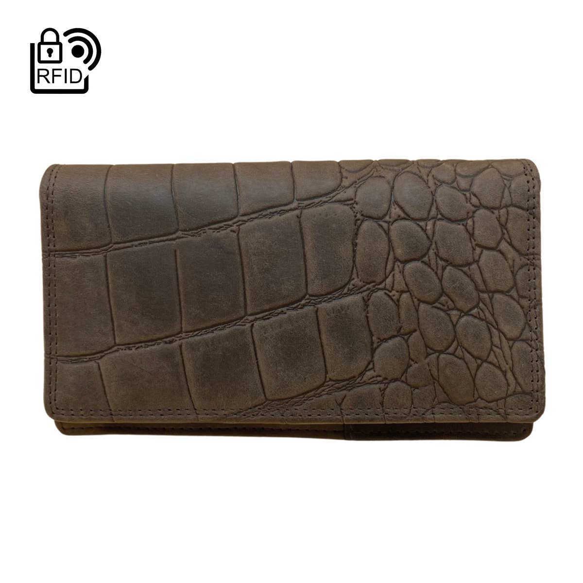 Arrigo - Wholesale Wallet - Women's - Ladies wallet Leather Harmonica - RFID - Croco Print1