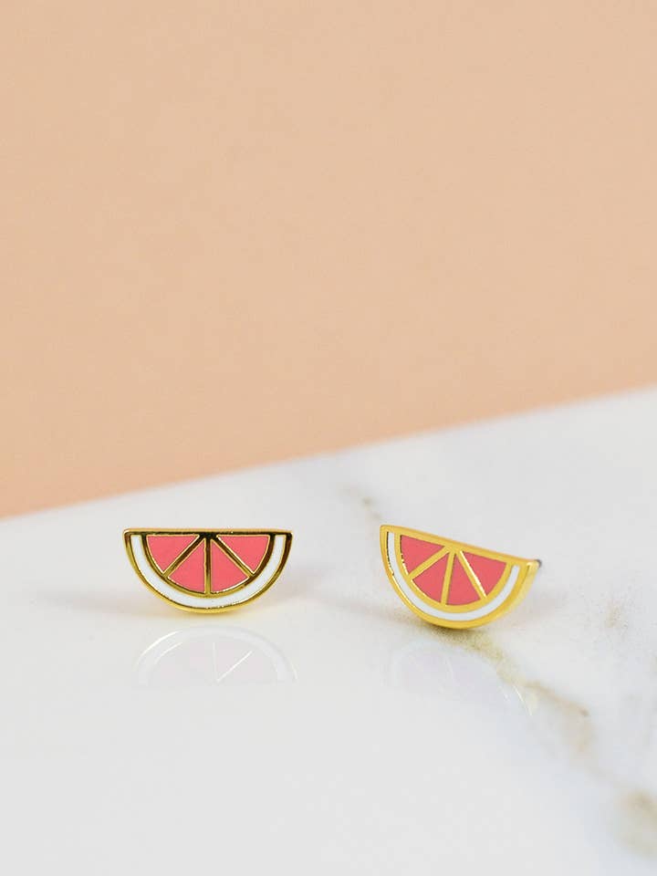 Grapefruit Earrings for wholesale by Valley Cruise Press