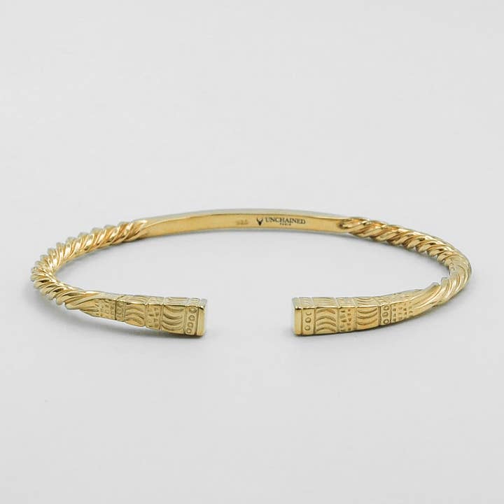 LANTO - bracciale intrecciato in oro vermeil 24 kt per la vendita all'ingrosso da parte di Unchained Paris