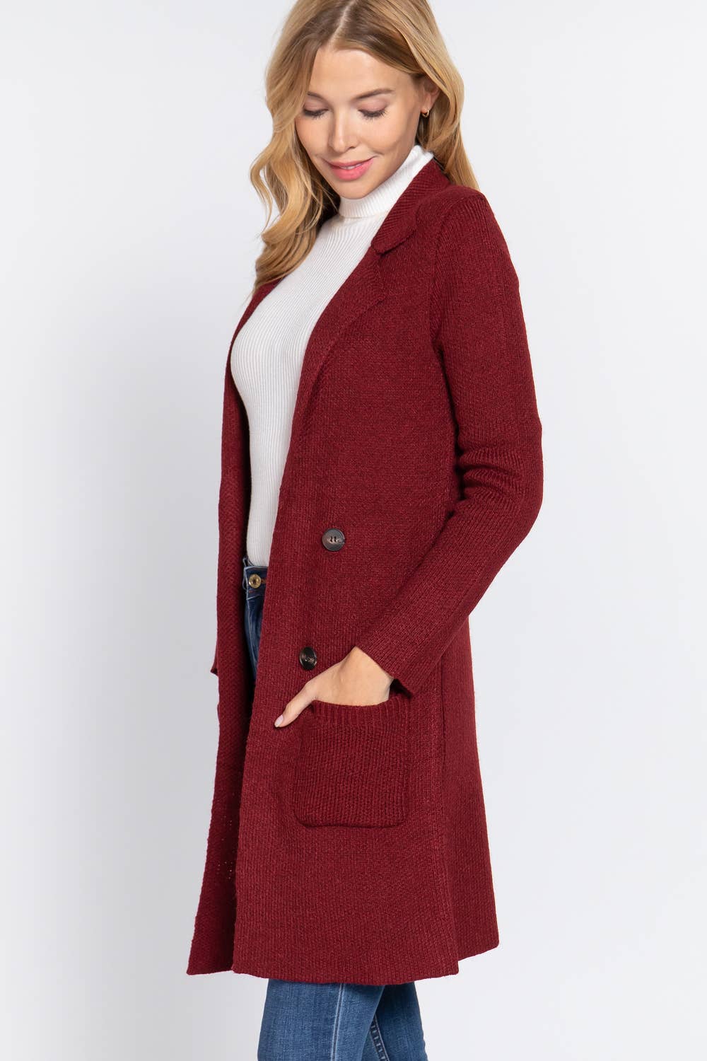 42POPS - Wholesale Peacoat - Dames - ,,._ Getailleerd Dubbelknoops Vestjas Cardiganjas10