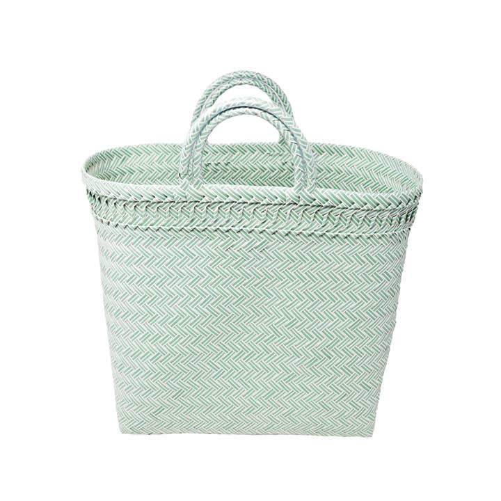 Maisy Tote Bag - Green and White for wholesale on Faire