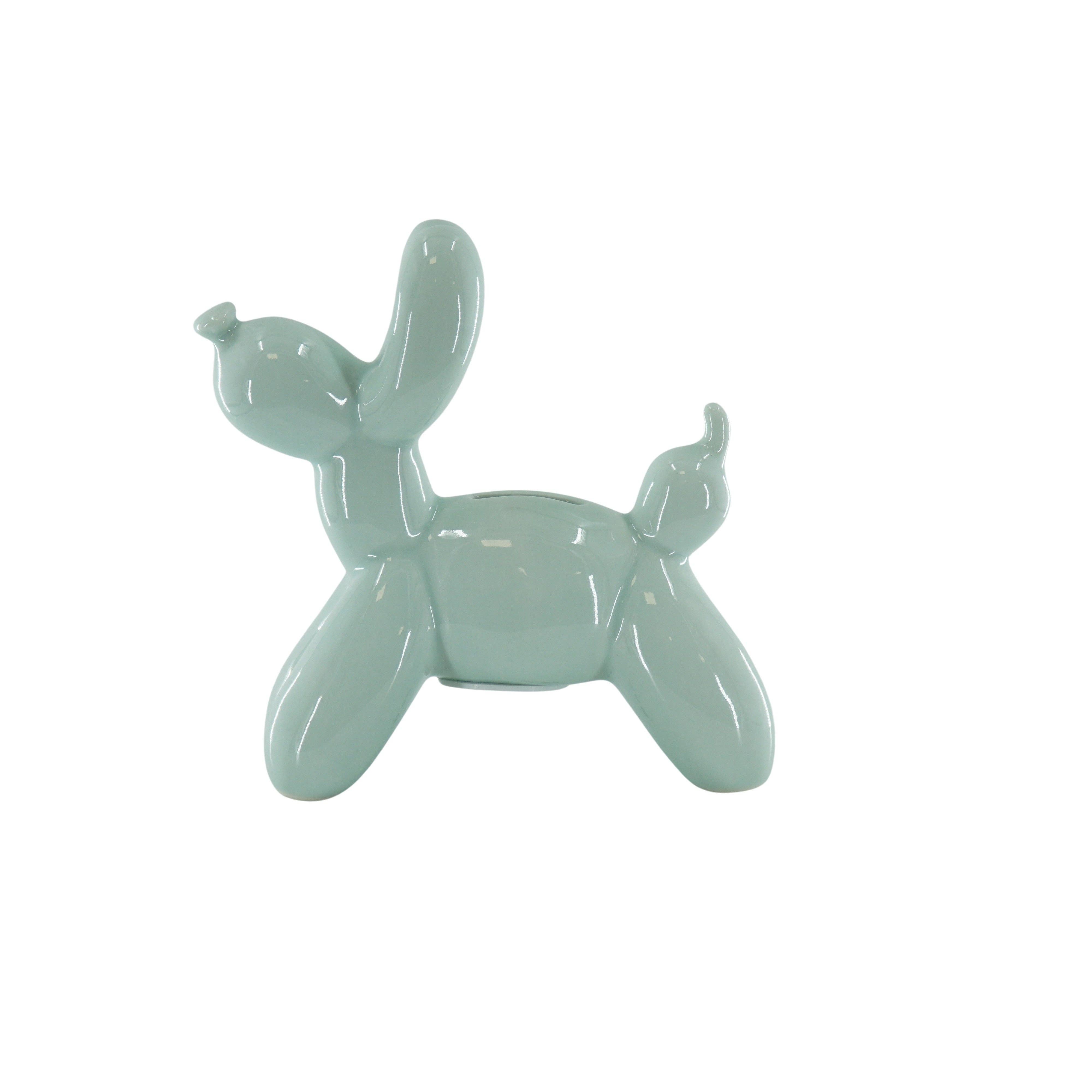 Housevitamin bv - Vendita all'ingrosso Salvadanai - Salvadanaio a forma di cane palloncino verde menta 17x7x17 cm