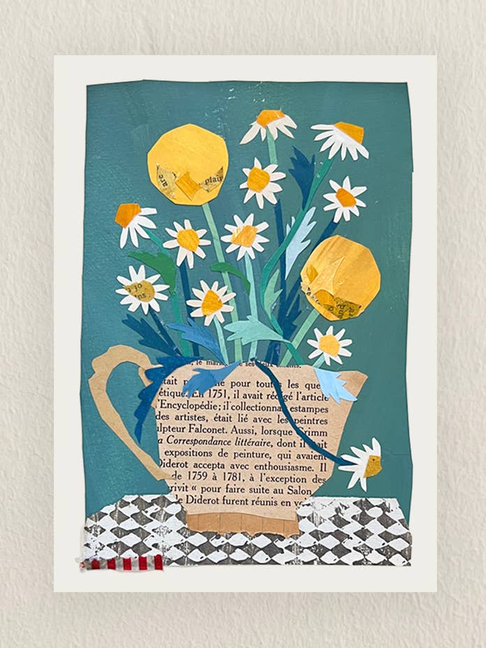 Chamomile & Craspedia giclée art print for wholesale by Maris Mirum