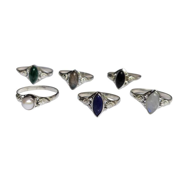 Pack of 6 Natural Gemstones 925  Silver Handmade Rings and other Purchase wholesale sterling silver ring sets. Free returns & net 60 terms on Faire trending on Faire.
