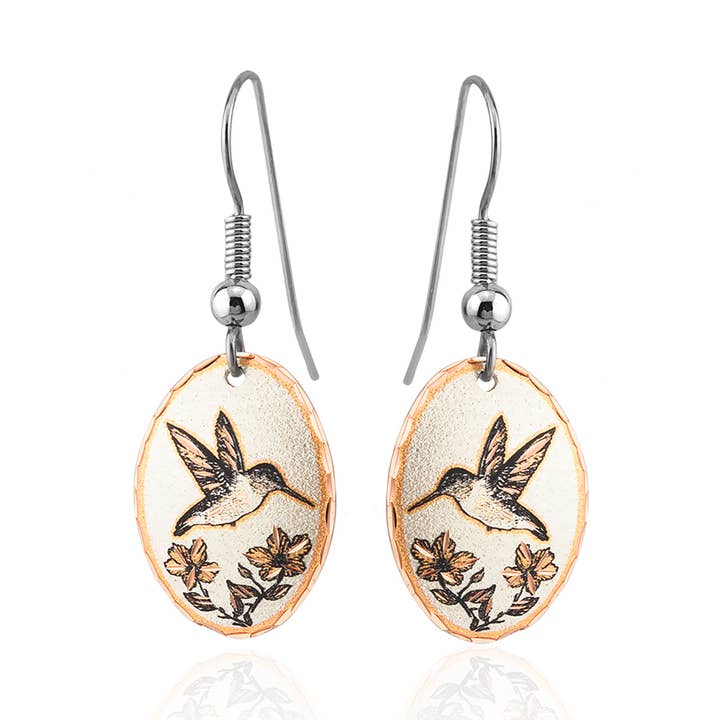 COPPER ARTS INC. - Wholesale Dangle Earrings - CL 44 Hummingbird Design Earrings0