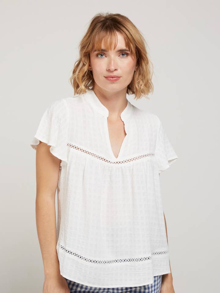 ENZO - Blusa Fluida Mangas Tulipán para venta al por mayor de Andy & Lucy