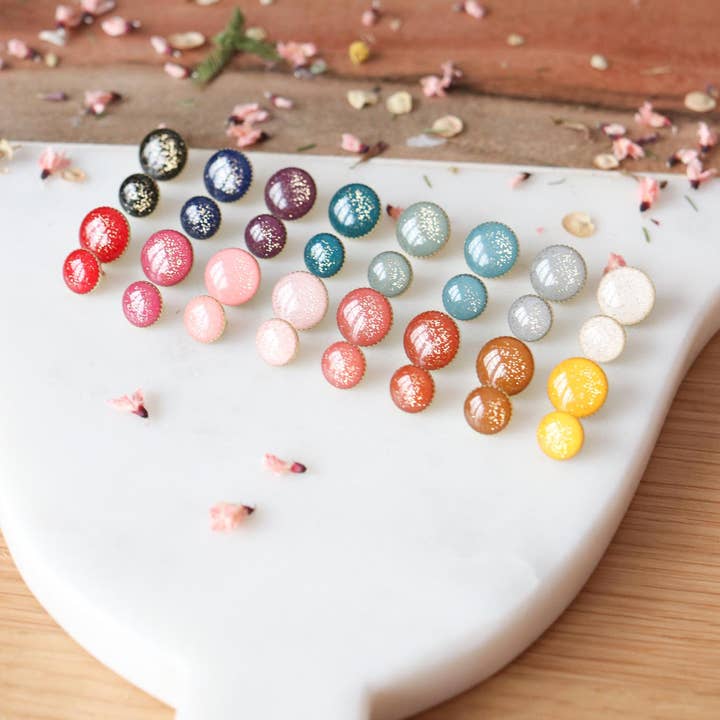 Gold glitter ankle boots buttons for wholesale by Lise Tailor