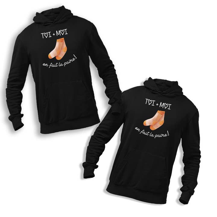 Sudadera con capucha We Make a Pair para venta al por mayor de Planetee