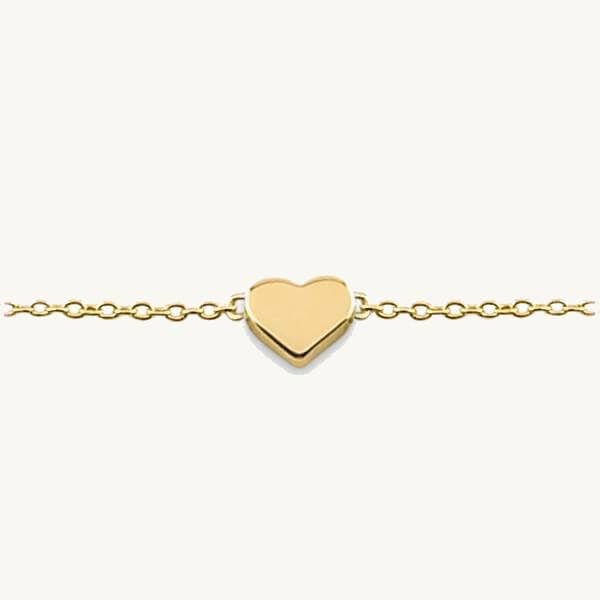 Bracelet à breloques en petit cœur pour la vente par Heart O' Gold
