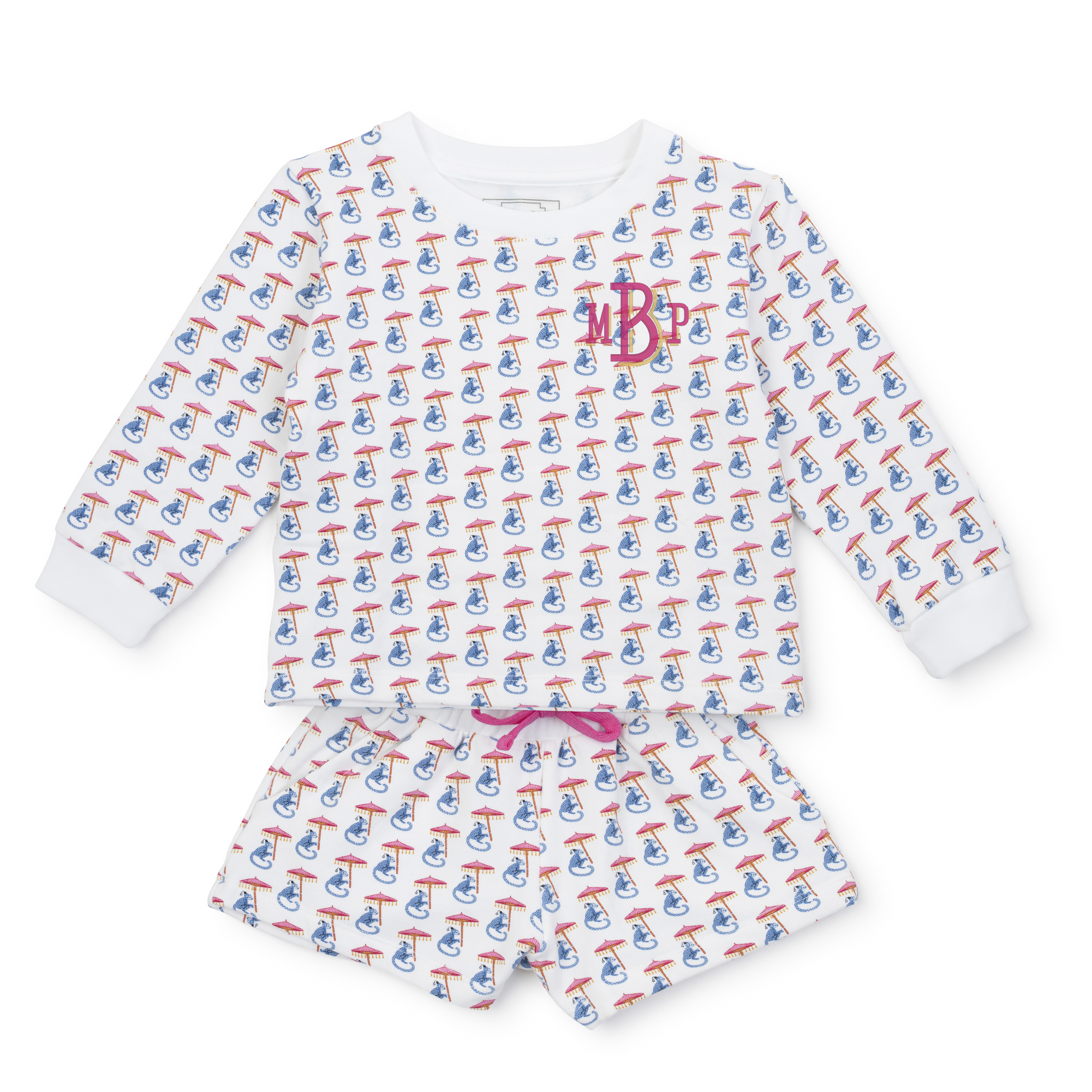 Lila + Hayes – Großhandel Top- & Shorts-Set – Kinder – Stella Mädchen Baumwoll-Sweatshirt-Shorts-Set - Majestic Monkey2