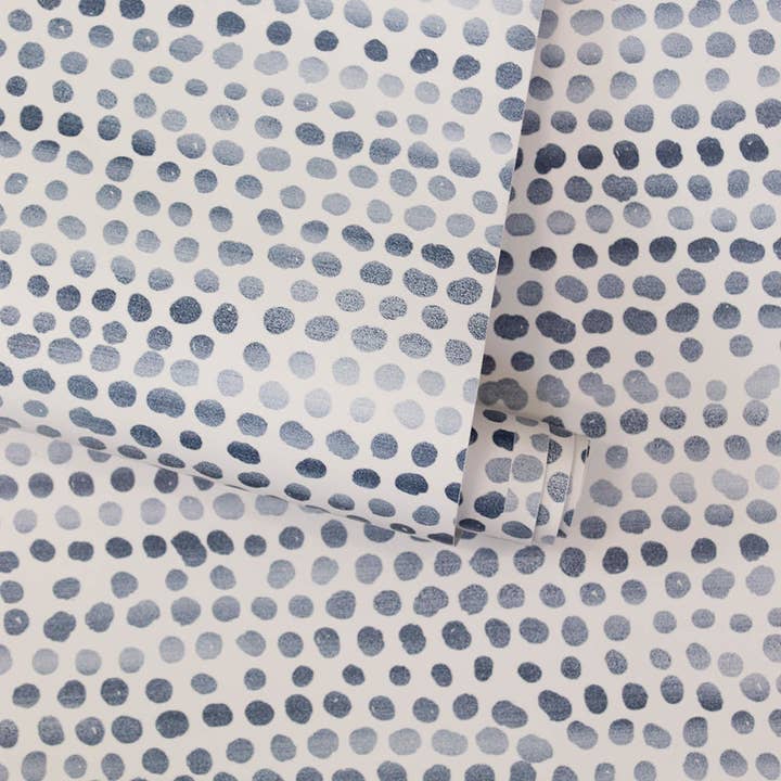 Tempaper & Co ® – Großhandel Tapete – Moire Dots Blaue Tapete zum Abziehen und Aufkleben, 28 m²