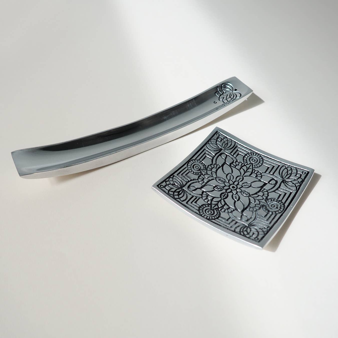 MAROMA USA - Wholesale Incense Holder - Recycled Aluminum Incense Square Holder with Pattern3