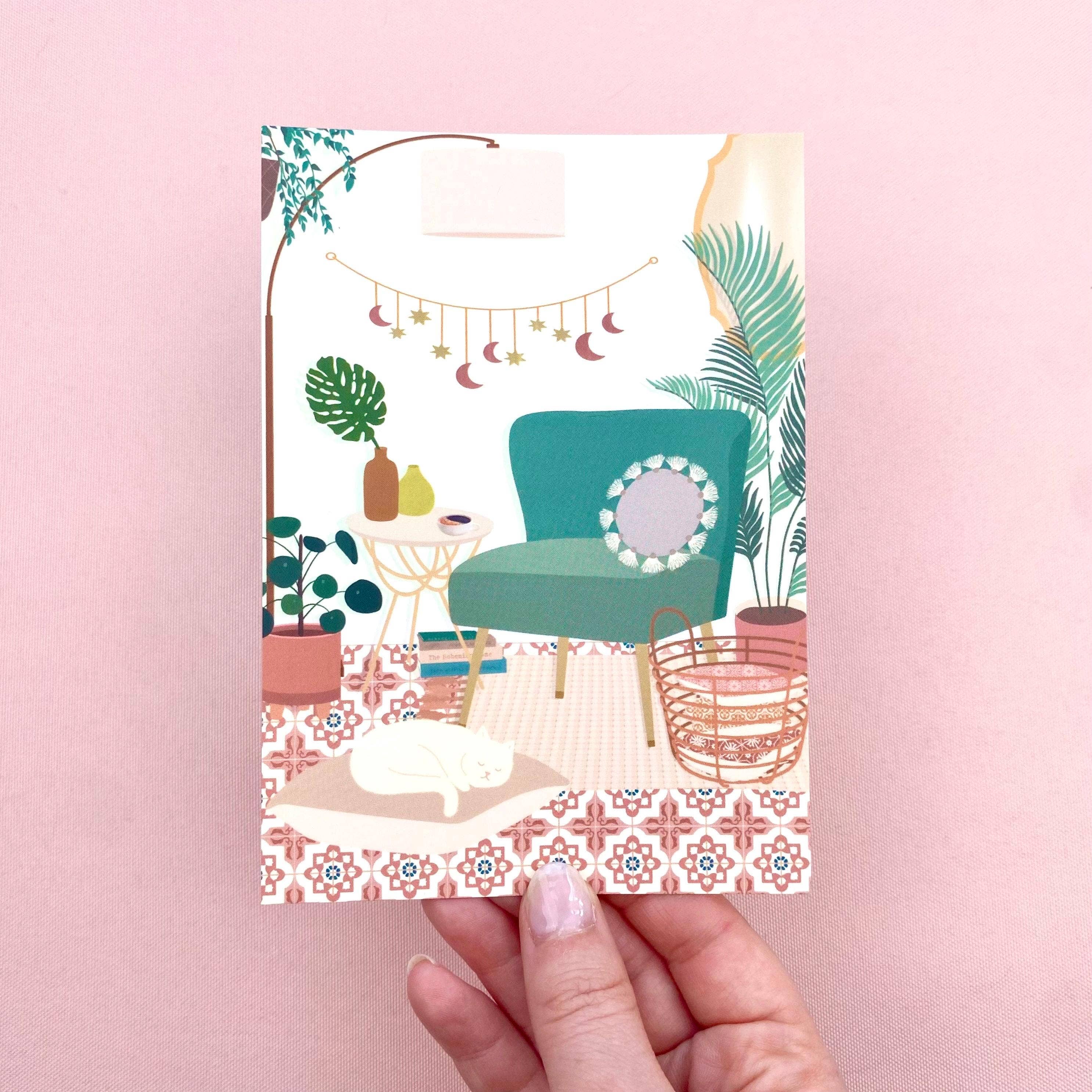 Ditsy & Stitch - Wholesale Postcard - Moroccan Plant Room Postcard2