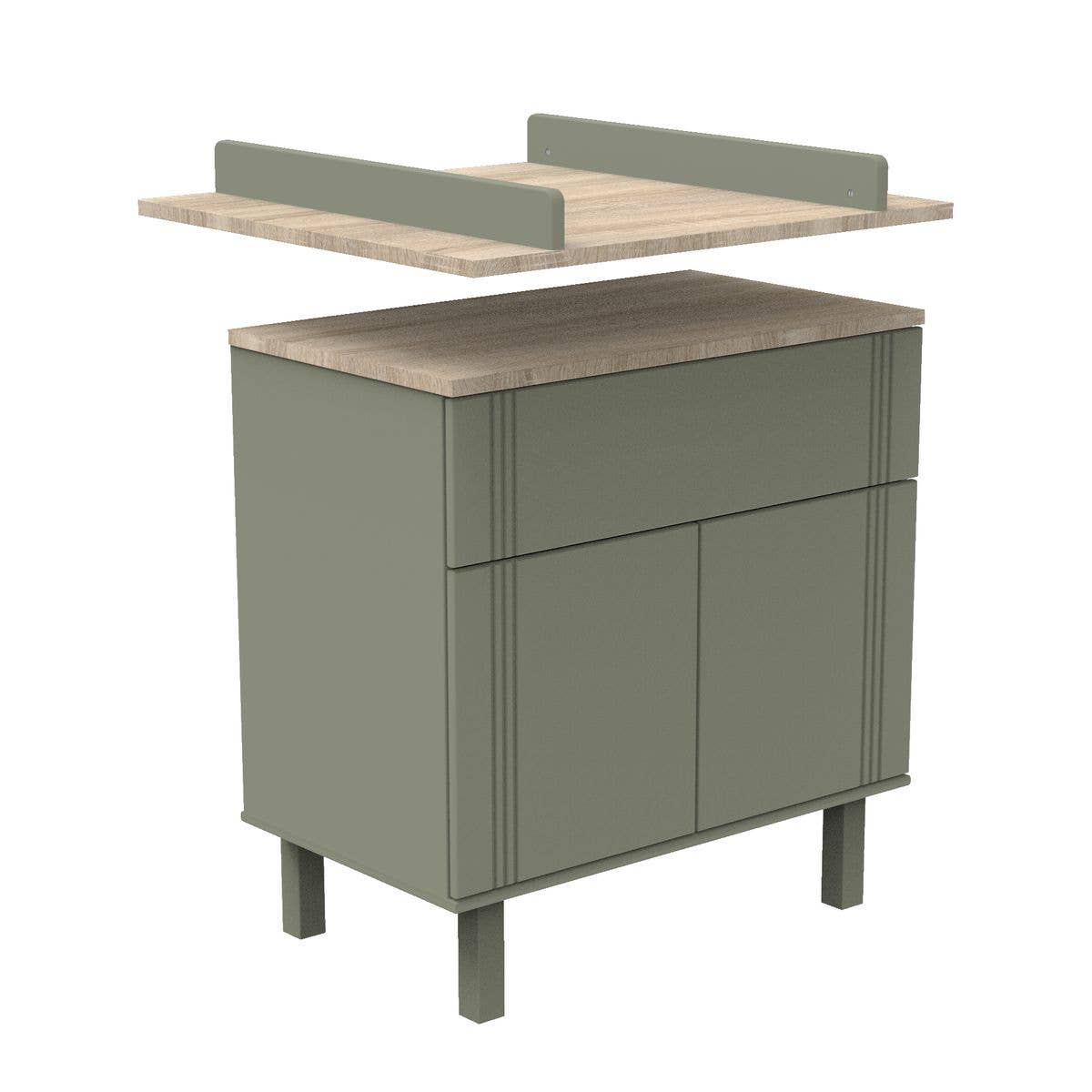 Sauthon - Wholesale Cabinet - ELEONORE KHAKI 1 DRAWER 2 DOOR DRESSER2