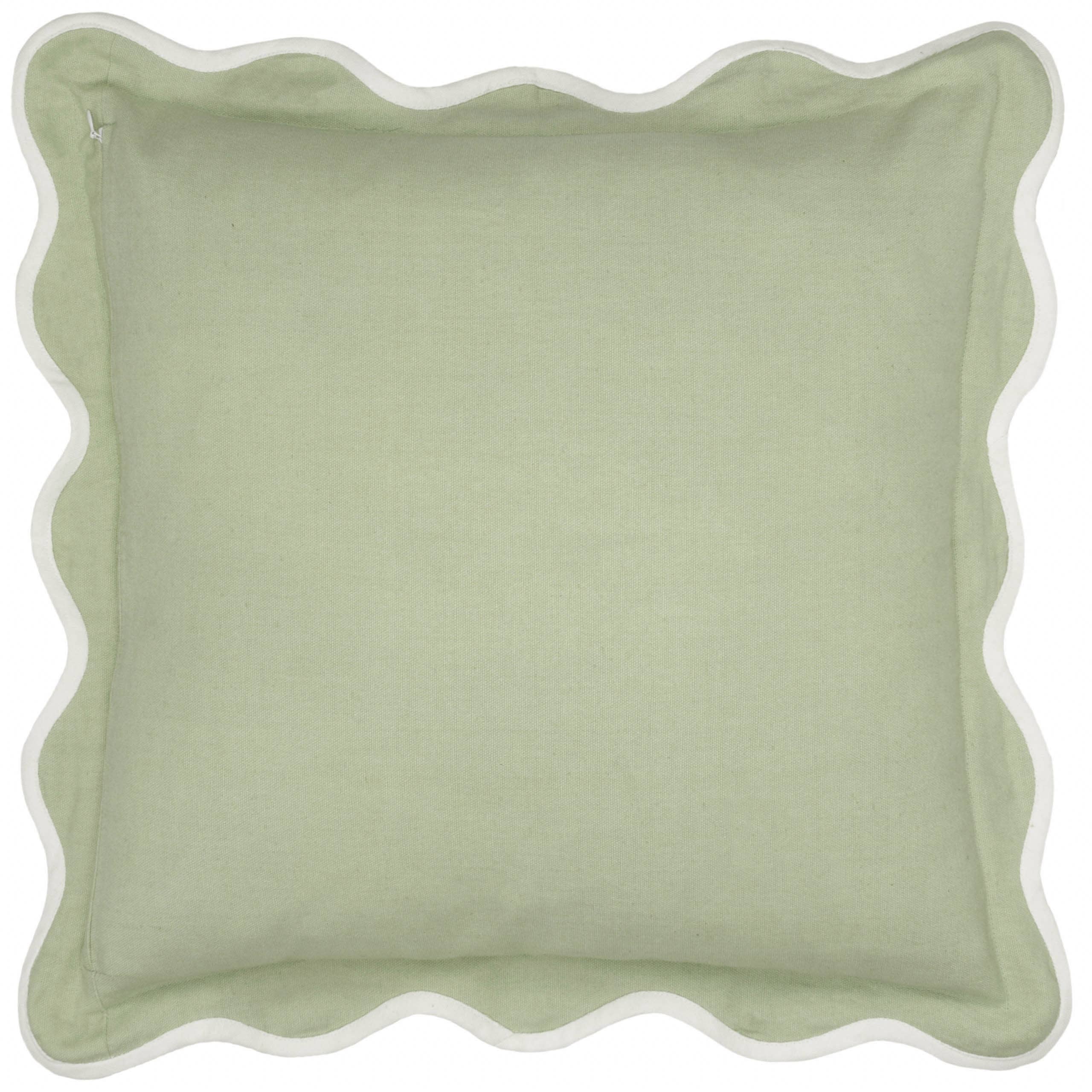 Adele Floral Embroidered Cushion Sage for wholesale on Faire2