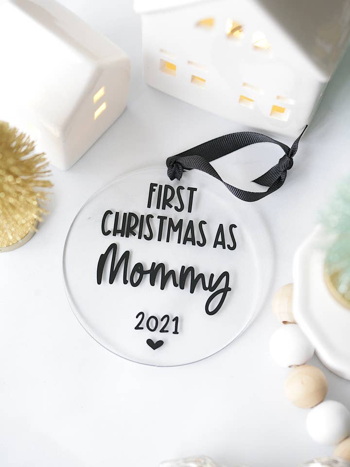 First Christmas As Mommy Acrylic Christmas Ornament for wholesale by Younique Ornaments