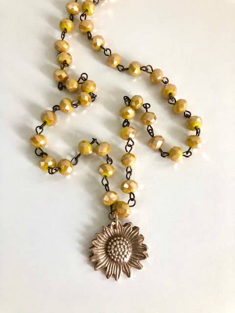Collana Happy Sunflowers per la vendita all'ingrosso da parte di Michelle DaRin Jewelry