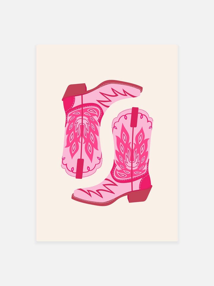 Roze Cowboylaarzen Print voor wholesale door Noonstead