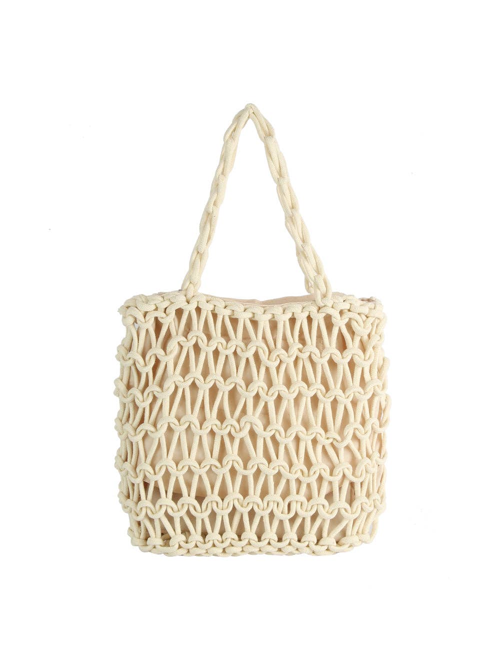 Handbag Factory Corp – wholesale Tote bag – Women's – Crocheted Woven Macramé Shoulder Tote0
