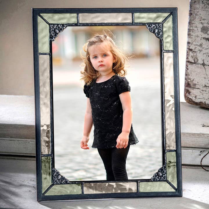 J Devlin Glass Art & Bert Anderson Collection - Wholesale Picture Frame - Pic 404 Antique Yellow and Green - Easel Back Frame Series3