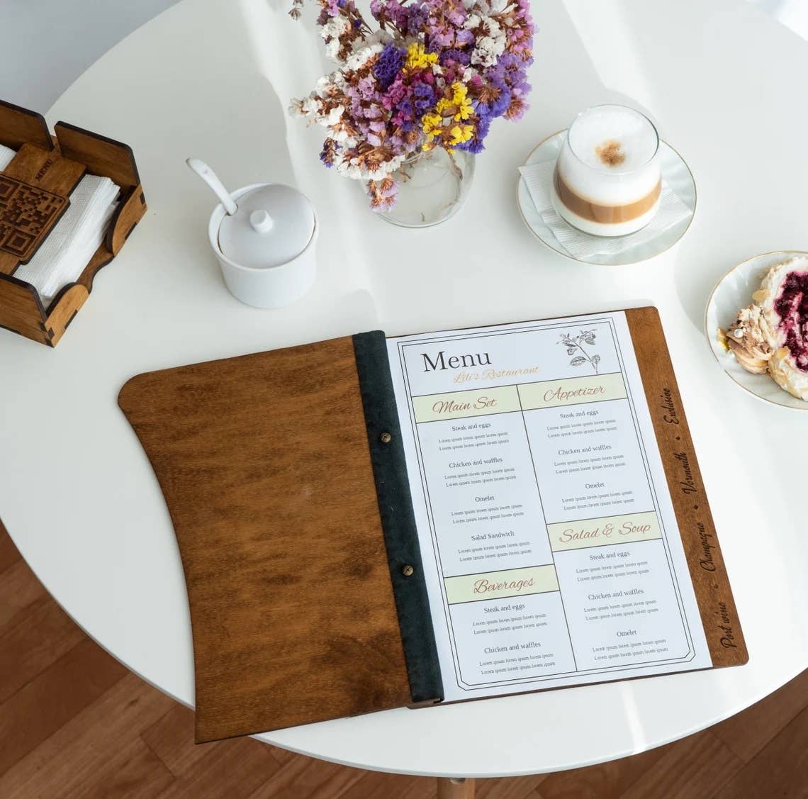 Pikore - Wholesale Klembord - Houten menumap, hoes voor drankenmenu8