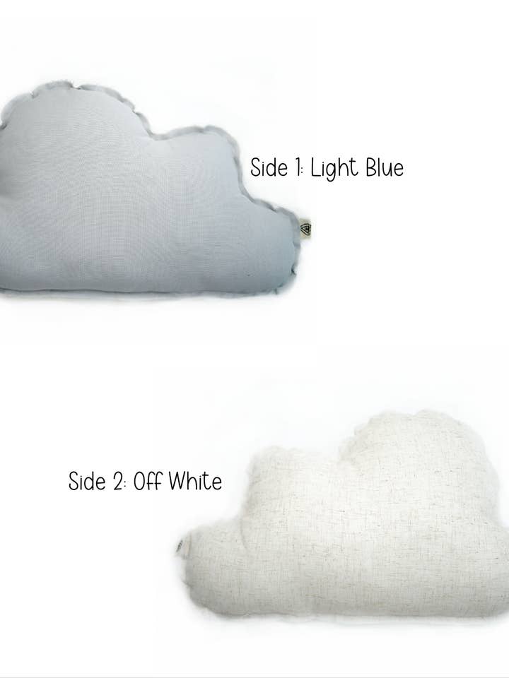 Linen Cloud Pillow Reversible Light Blue & Off-White for wholesale by Little Blue Swallow