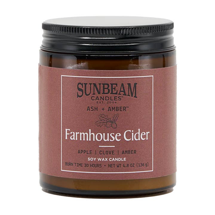 Farmhouse Cider - Apple | Clove | Amber (4 jars/case) for wholesale by Sunbeam Candles, Inc