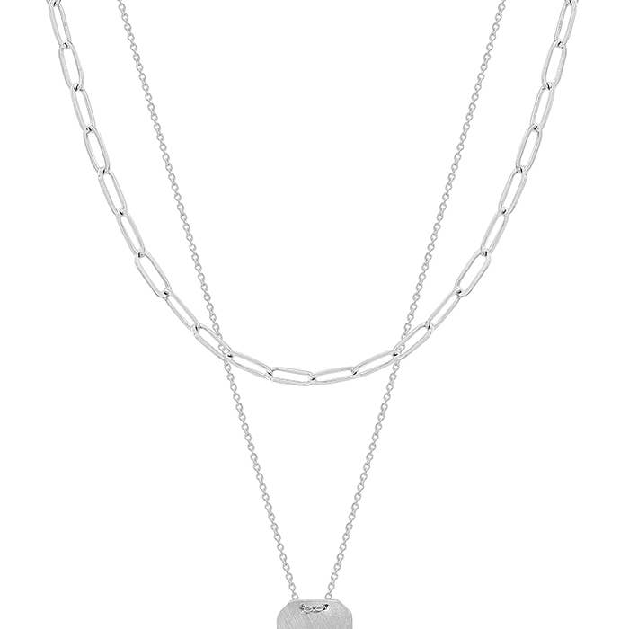 Mattsilberne Kette geschichtete „Mama Bear“ 40,6 - 45,7 cm Halskette für den Großhandel von What's Hot