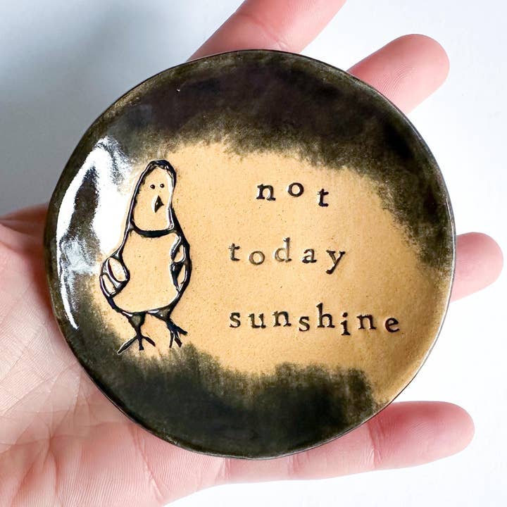 Ceramic Pigeon Trinket Dish - Not Today Sunshine! for wholesale by Love & Lovelier