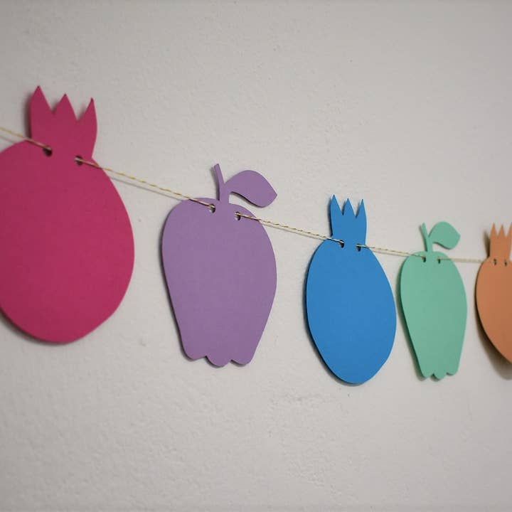 thekitcut - Vente Fanion/guirlande - Guirlande colorée de Rosh Hashanah | Décoration du nouvel an juif1