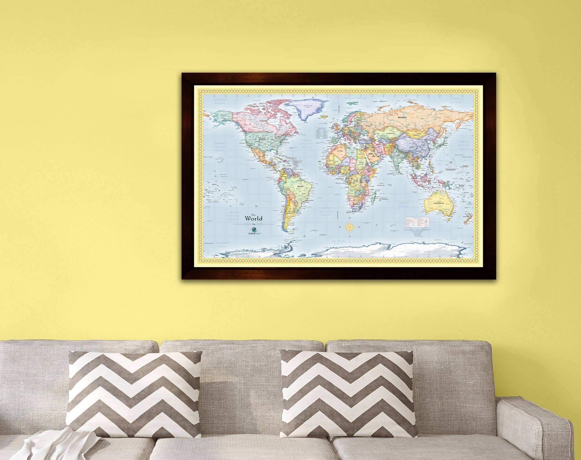 Winding Hills Designs - Wholesale Map - Magnetic Travel Map of the World - Ocean Blue1