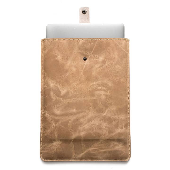 Mission Leather Co - Wholesale Laptop/Tablet Case - Unisex - Leather MacBook Sleeve | Vertical with Strap2