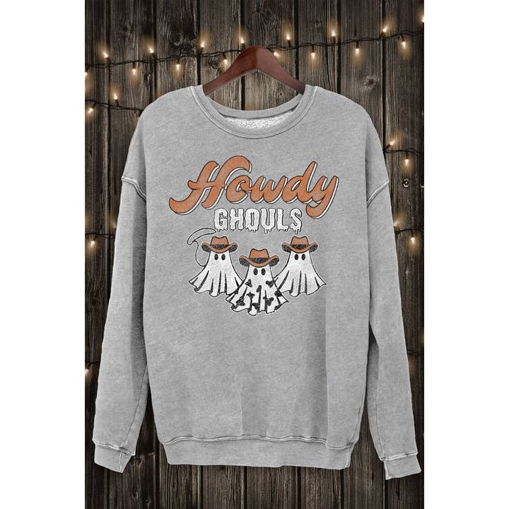 HOWDY GHOULS MINERAL SWEATSHIRTS for wholesale by HRTandLUV