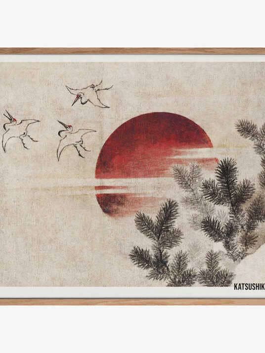 Fugle og solnedgang, fra skitsealbum (1814) for engroshandel hos Pictufy Wholesale