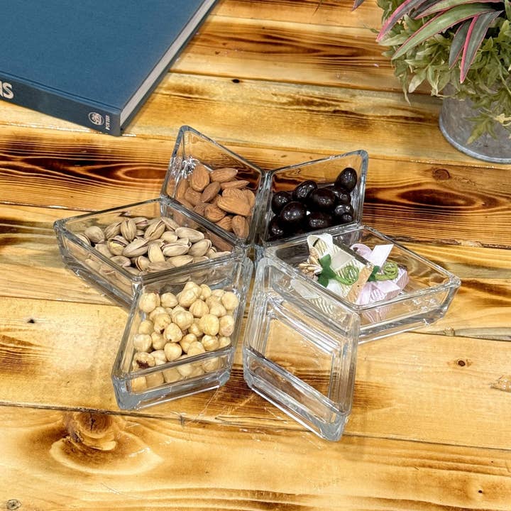 ETOILE Set/6 Glass Diamond Dish for wholesale by RED POMEGRANATE COLLECTION